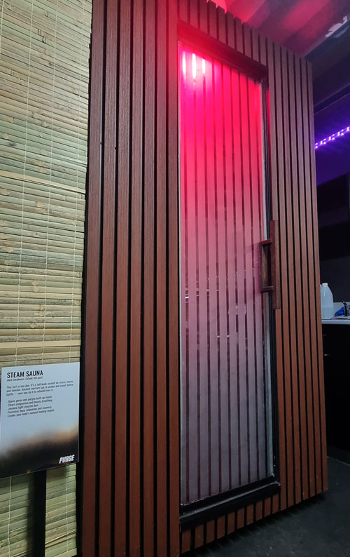 red light steam sauna