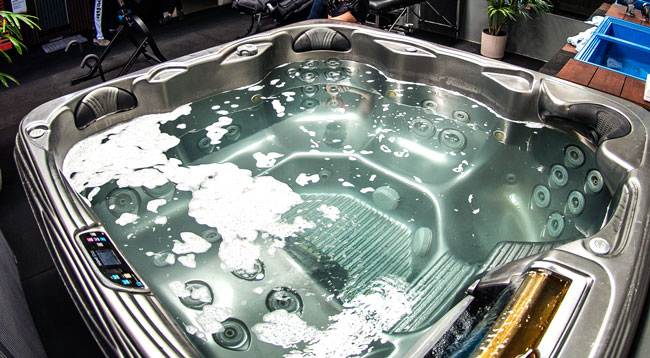 Hot spa environment designed to ease tension, support joint mobility, and promote relaxation.